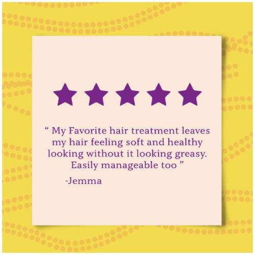 A product review by Jemma, saying: My Favourite treatment leaves my hair feeling soft and healthy looking without it looking greasy. Easy manageable too.
