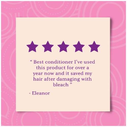 A product review by Eleanor, saying: Best conditioner I've used this product for over a year now and it saved my hair after damaging with bleach.