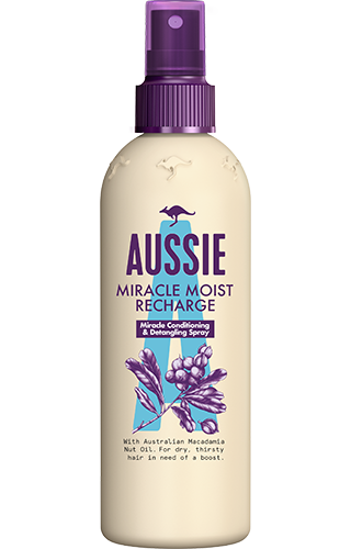 An image of Aussie Miracle Moist Leave-In Conditioning Spray bottle