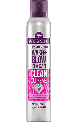 An image of Aussie Wash + Blow Clean Supreme Dry Shampoo bottle