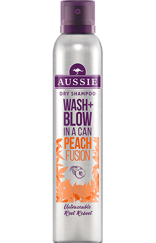 An image of Aussie Wash + Blow Peach Fusion Dry Shampoo bottle