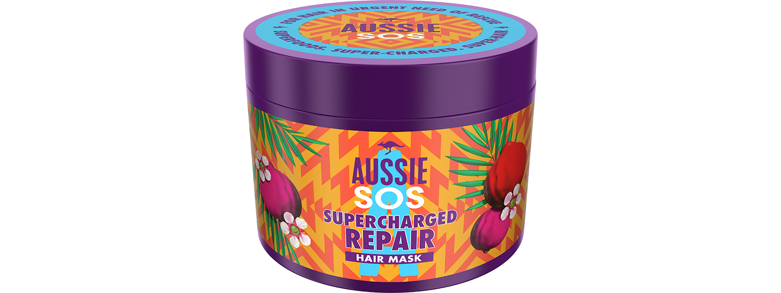 An image of Aussie SOS Supercharged Repair Hair Mask package