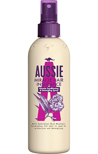 An image of Aussie Miracle Hair Insurance Leave-In Detangler Conditioning Spray bottle