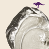An image of gel zoomed in and a icon of the kangaroo in the background.
