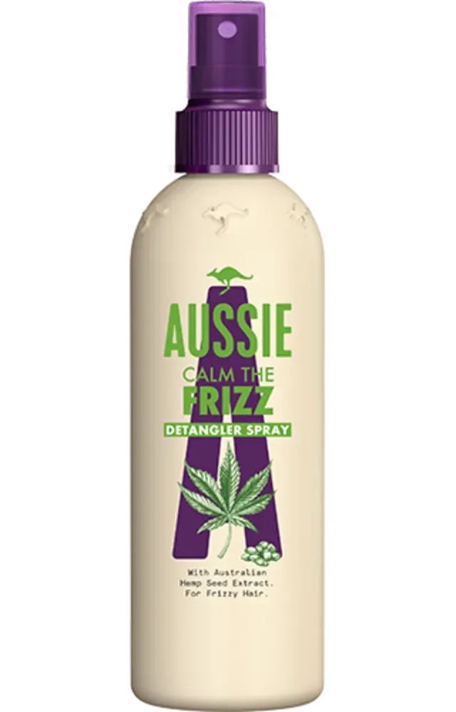 An image of Aussie Calm the Frizz Detangler Spray bottle