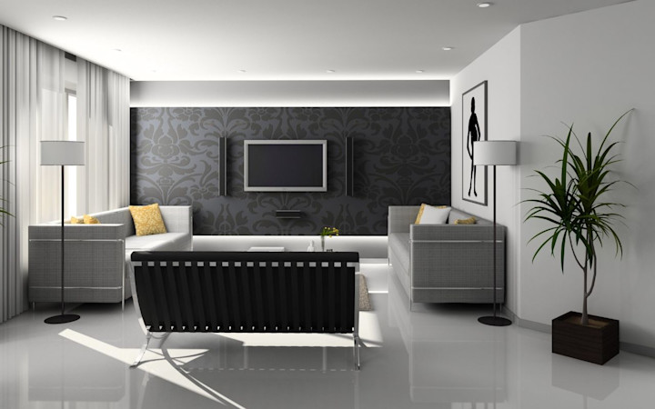 Contemporary themed living area.