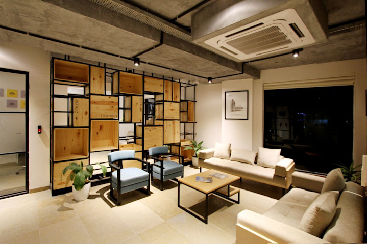 An industrial design living space.