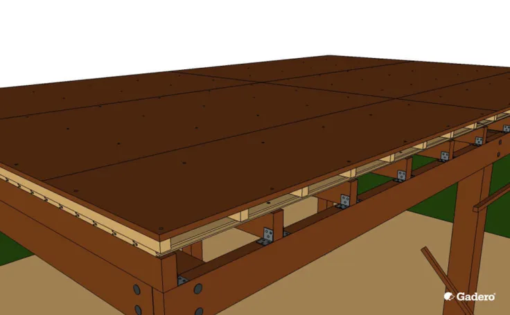 bolvormig Natuur salaris Zelf Overkapping bouwen met plat dak van Lariks Douglas hout - Gadero