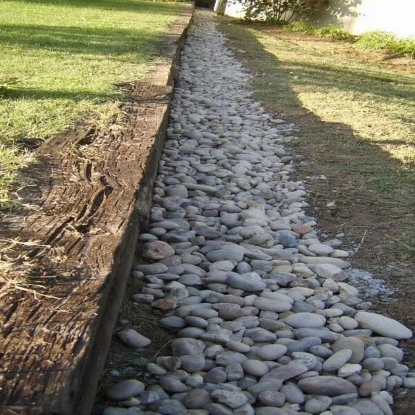 French drain example for log cabins