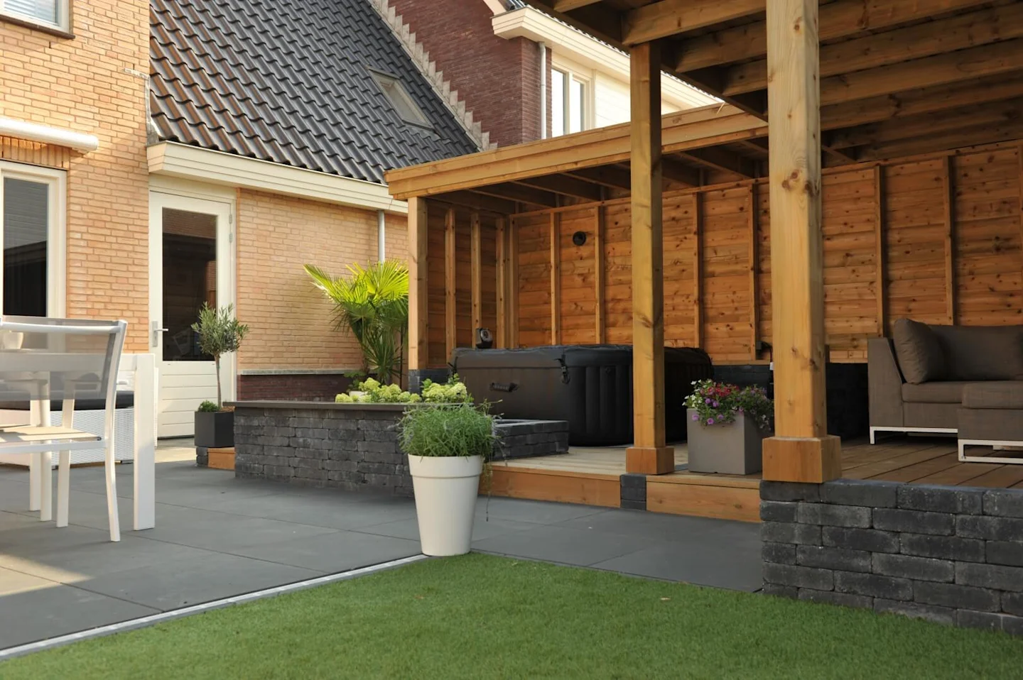 Betontegel terras optimum ardesia