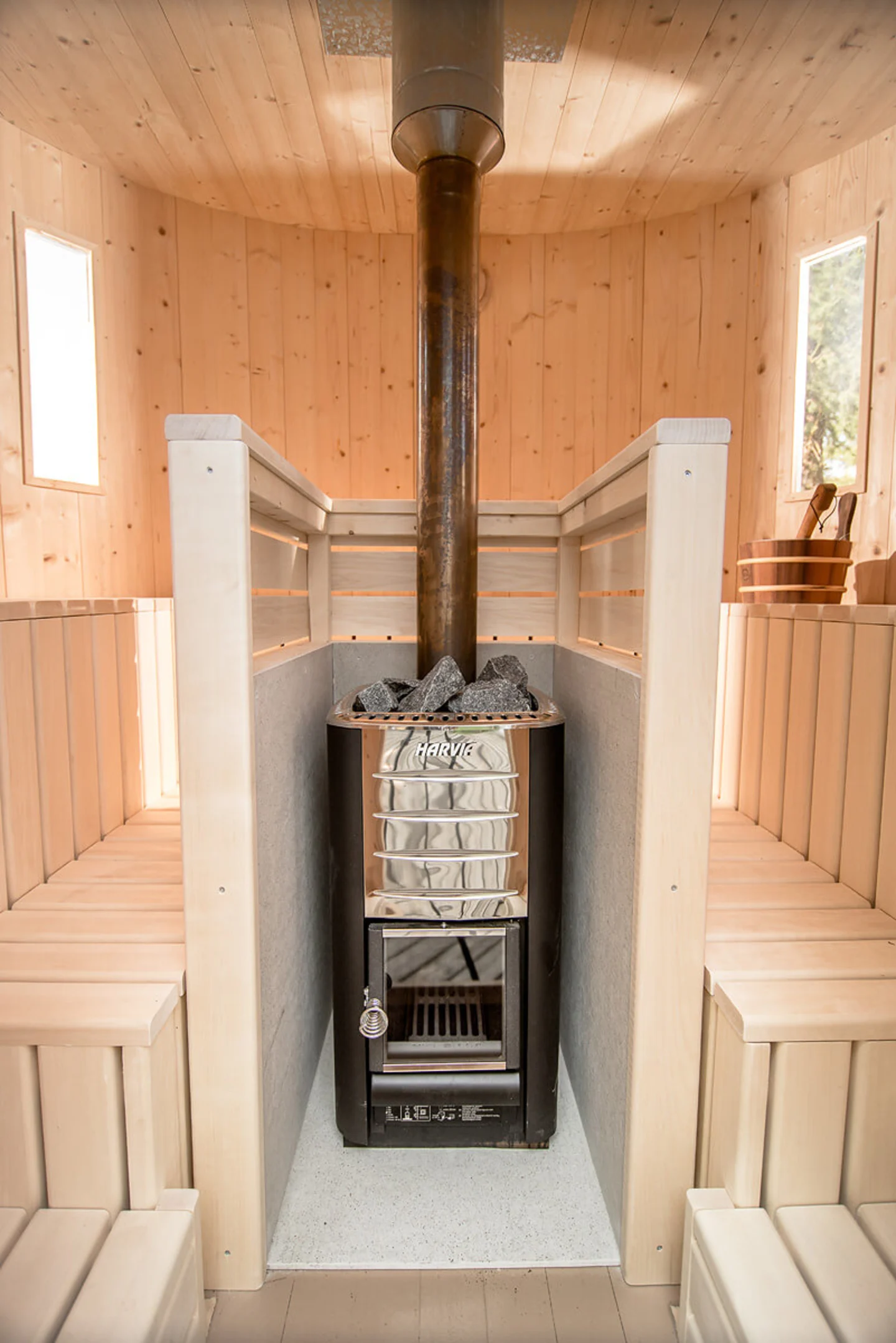 Verticale barrelsauna