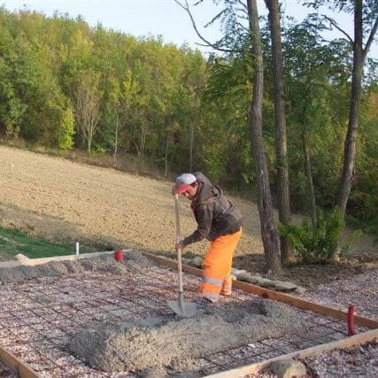 Steel reinforcing for concrete base