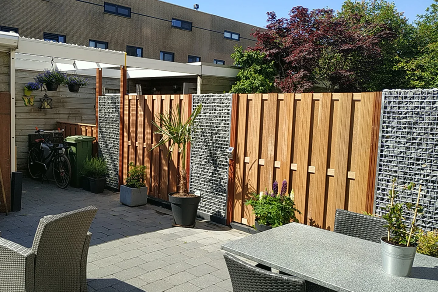 Erfafscheiding tuinscherm breuksteen Schanskorf