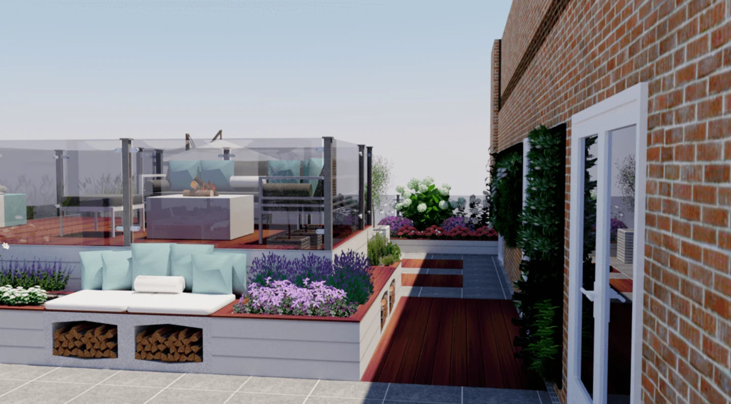 Tuinontwerp Onderhoudsarm Dakterras