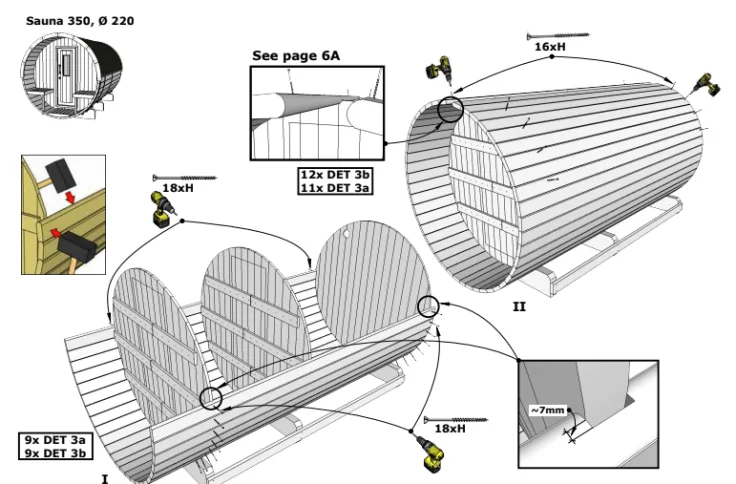 Saunahuisje of saunabarrel opbouwen 