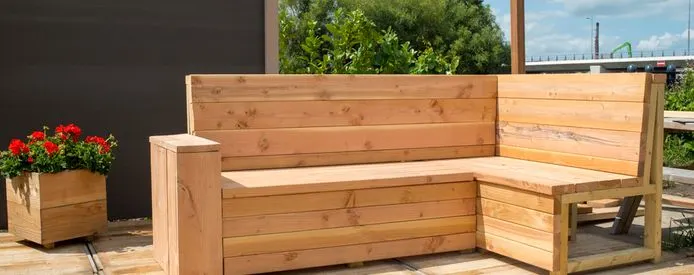 rommel Waakzaam Goed Zelf houten Loungebank maken Loungeset Steigerhout monteren - Gadero