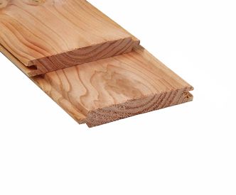mes en planken tong / veer en groef hout