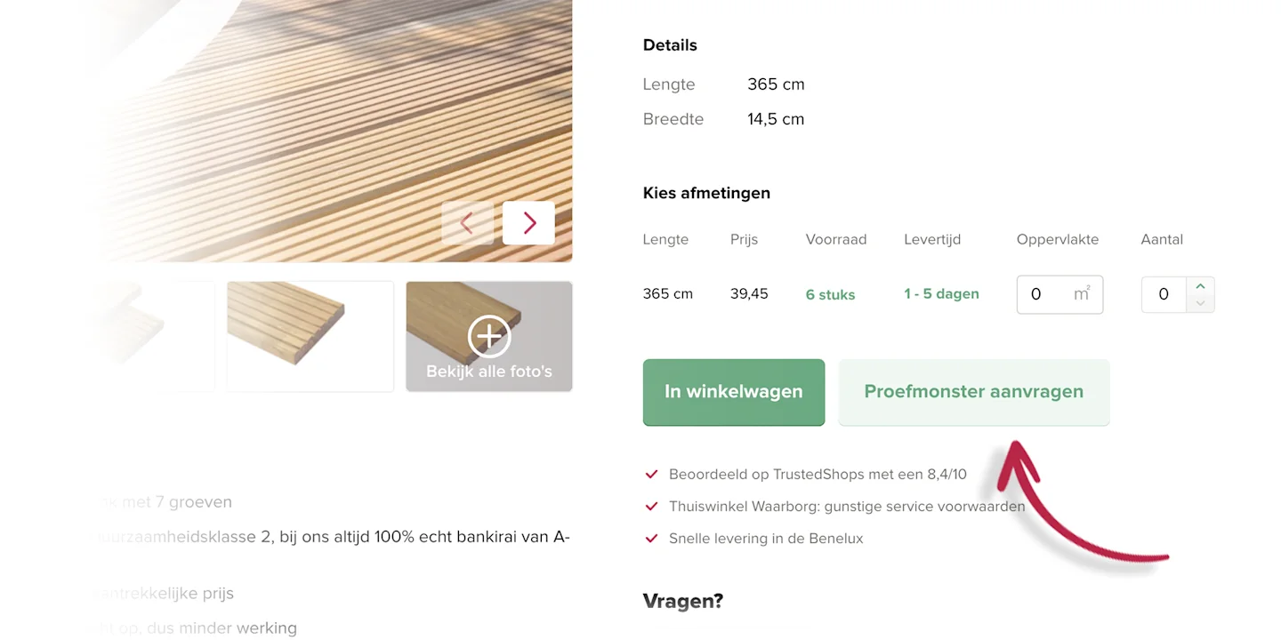 Proefpagina-button
