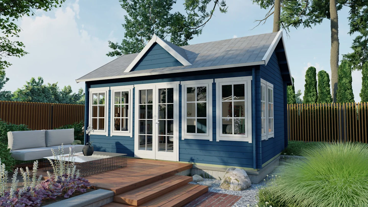 Clockhouse Log Cabin Alpine Roof