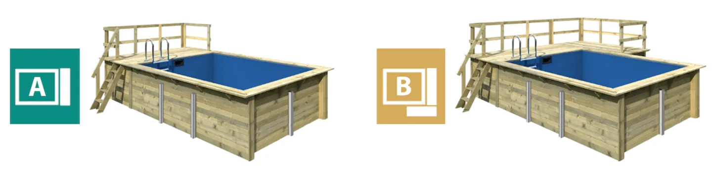 Houten zwembad met terras