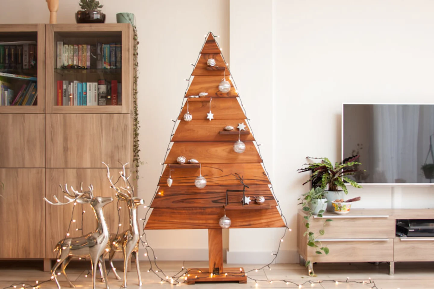 Tigerwood houten kerstboom kerstversiering