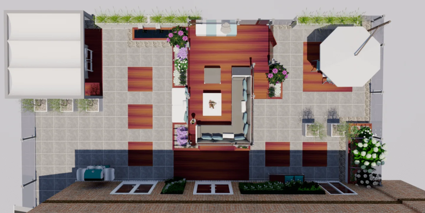 Tuinontwerp Onderhoudsarm Dakterras