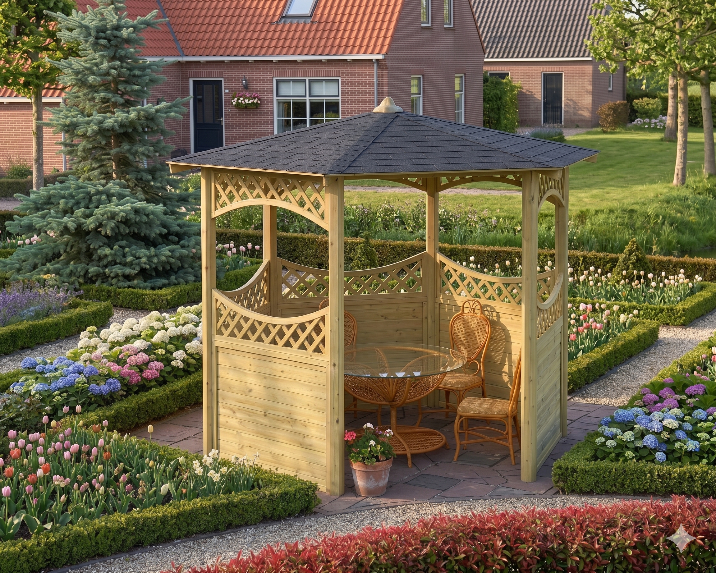 Thee huis middel prieel