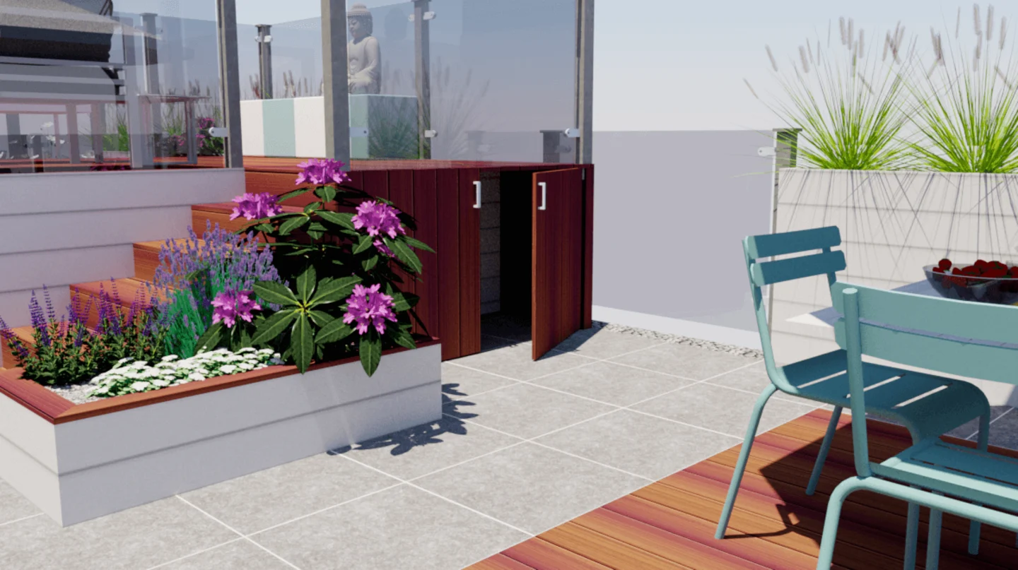 Tuinontwerp Onderhoudsarm Dakterras