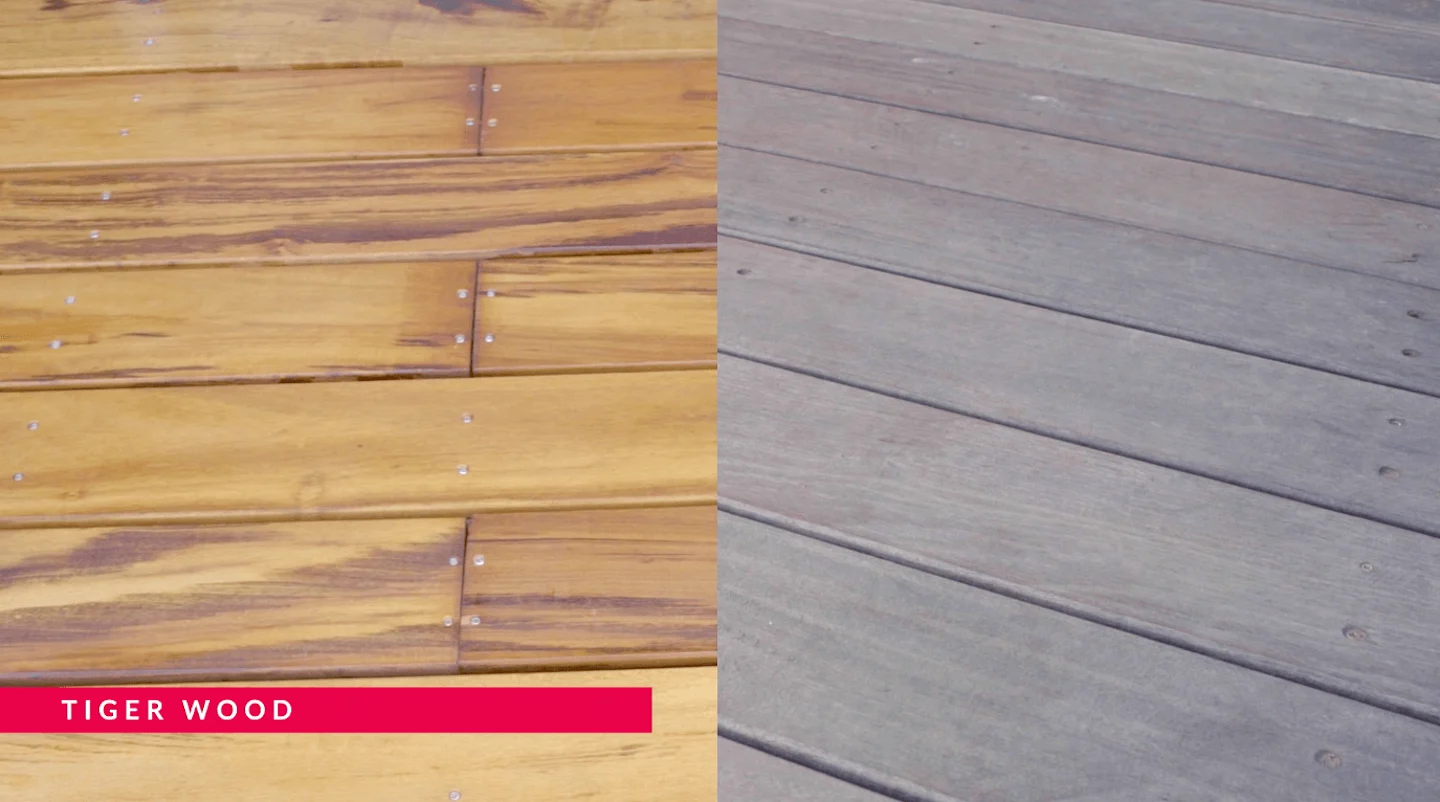 Tiger wood hout vergrijzing