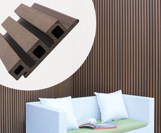 Triple profiel WPC Teak donkerbruin felixwood schutting