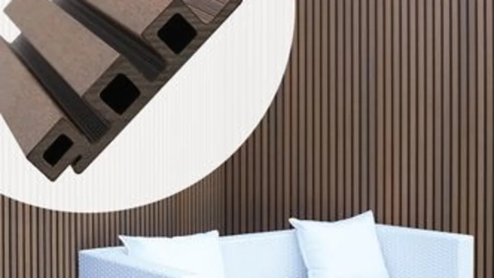 Triple profiel WPC Teak donkerbruin felixwood schutting