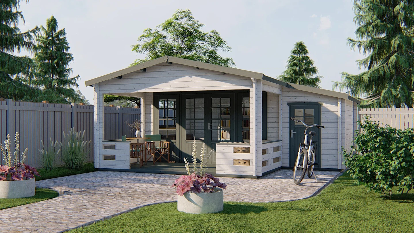 Coventry Log Cabin Dual Room Veranda