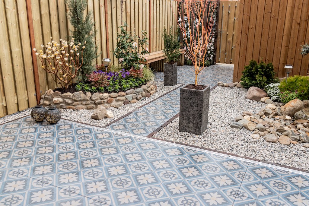 Tuintegel Designo Mosaic Blue 60x60x3cm Gardenlux