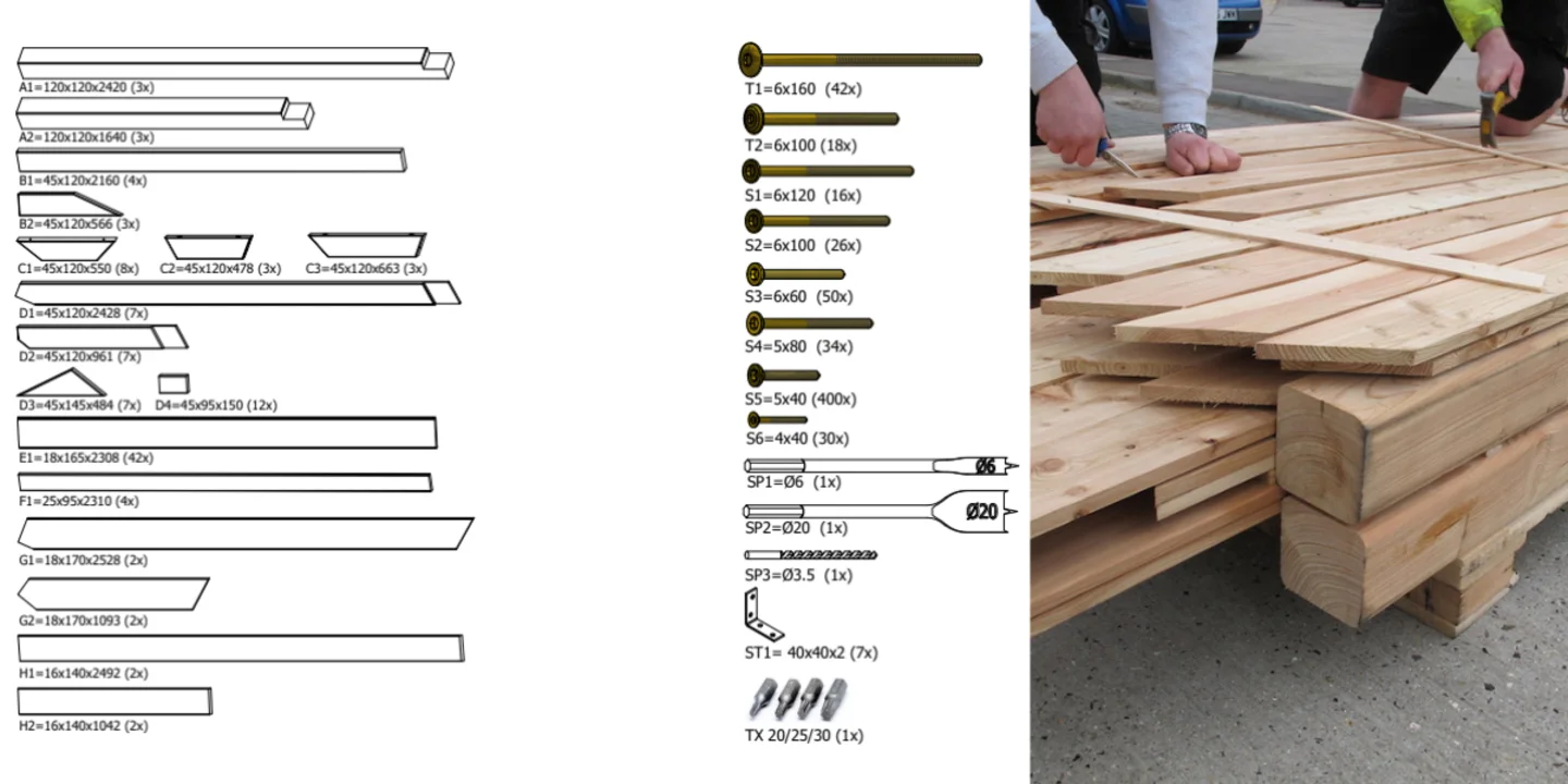 gazebo parts on pallet