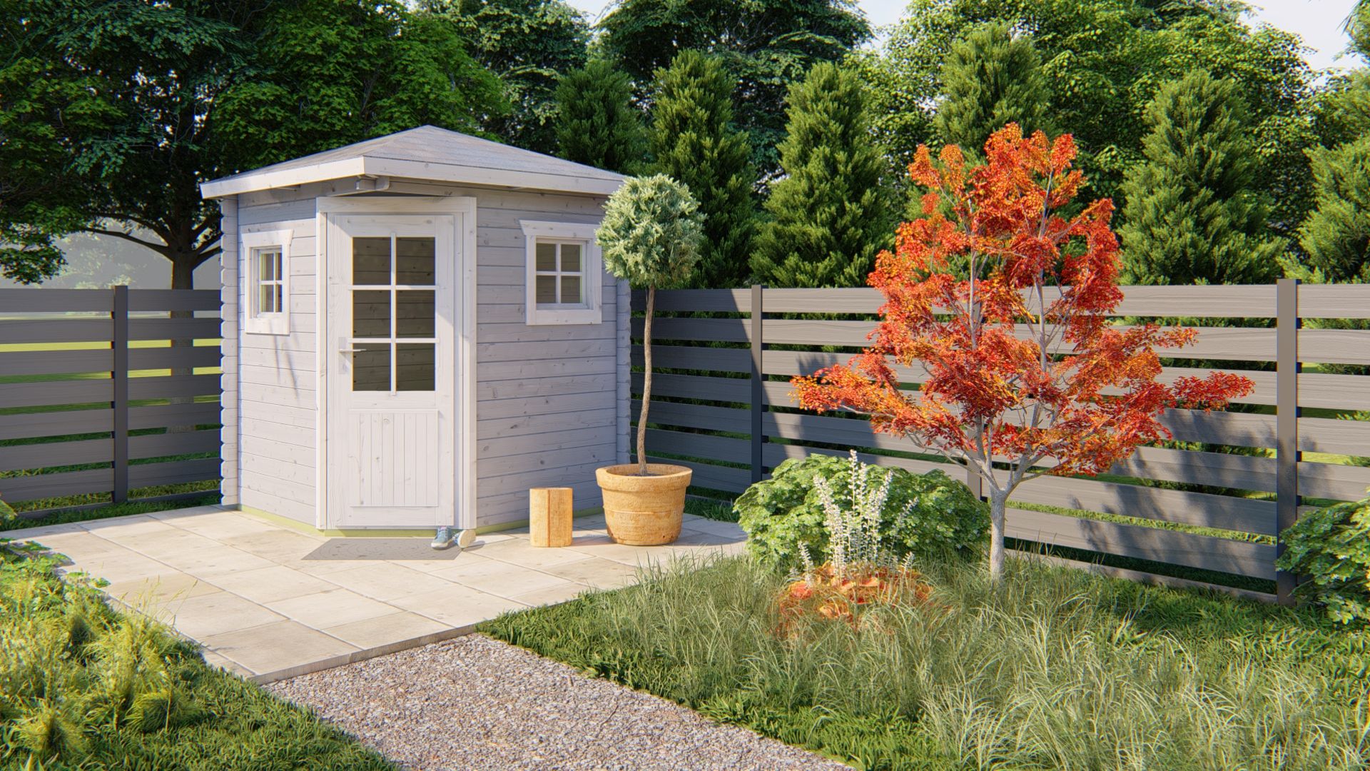 petit log cabin painted