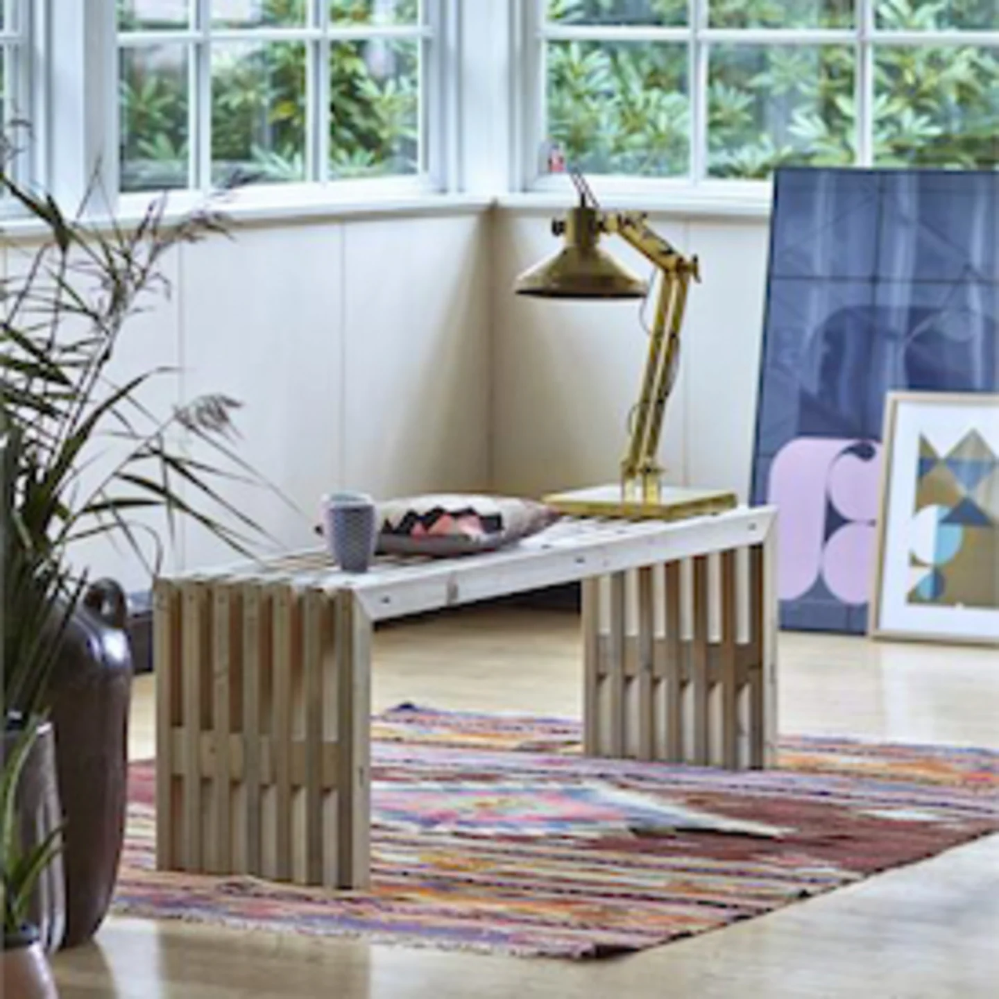 Tuinbank rustiek design smal