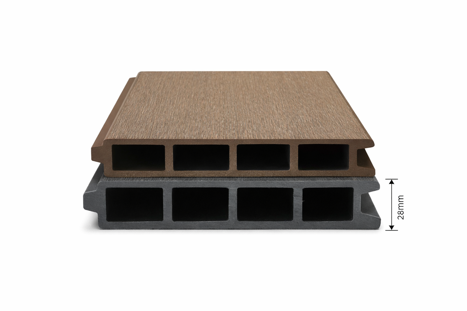 Composiet wandplank met co-extrusie laag