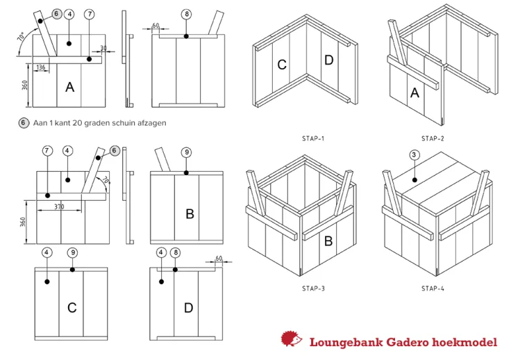 P1 Loungebank gadero hoekmodel