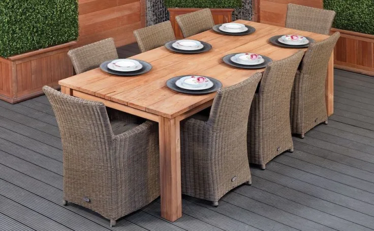 dinnertafel teak rustiek