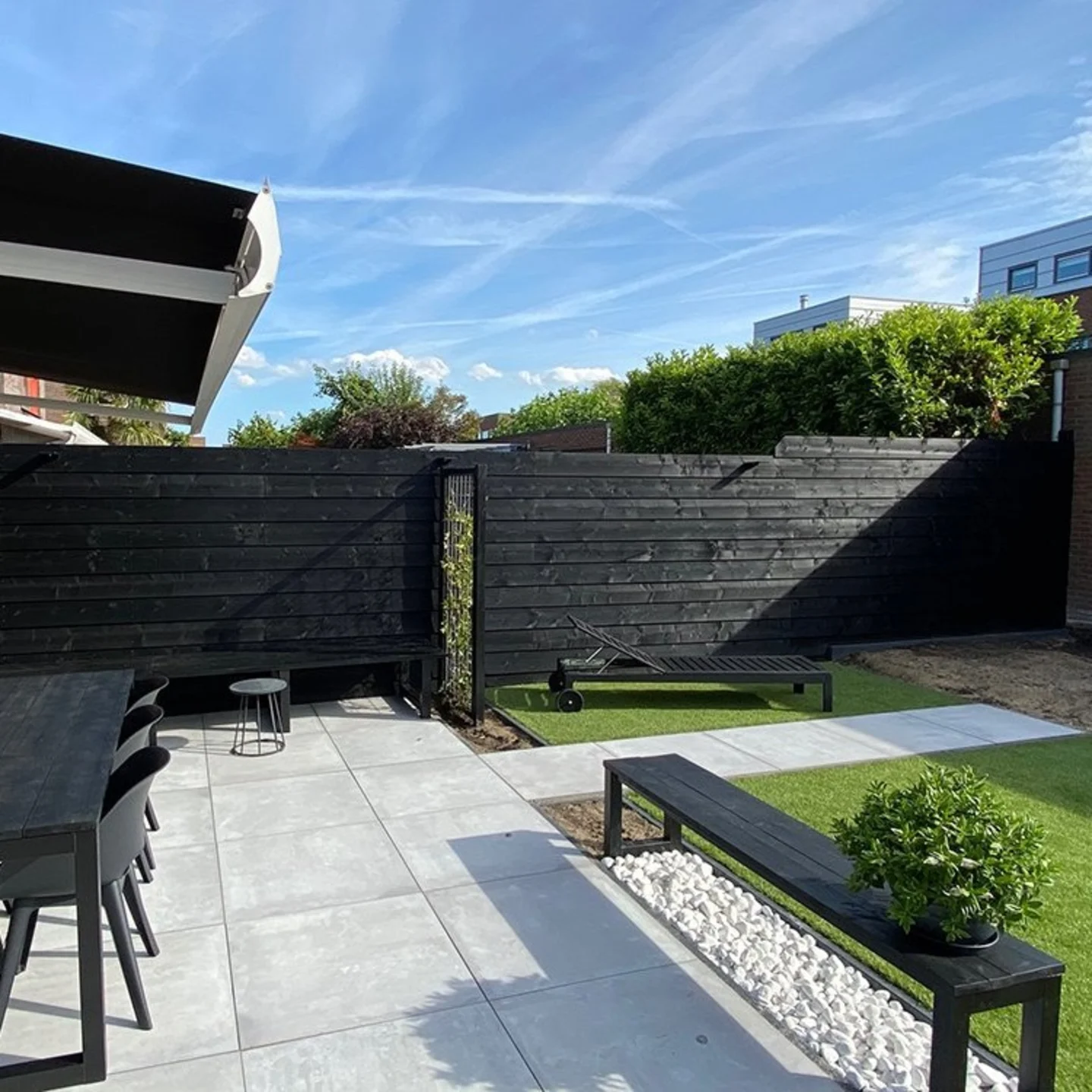 Tuinscherm zwart