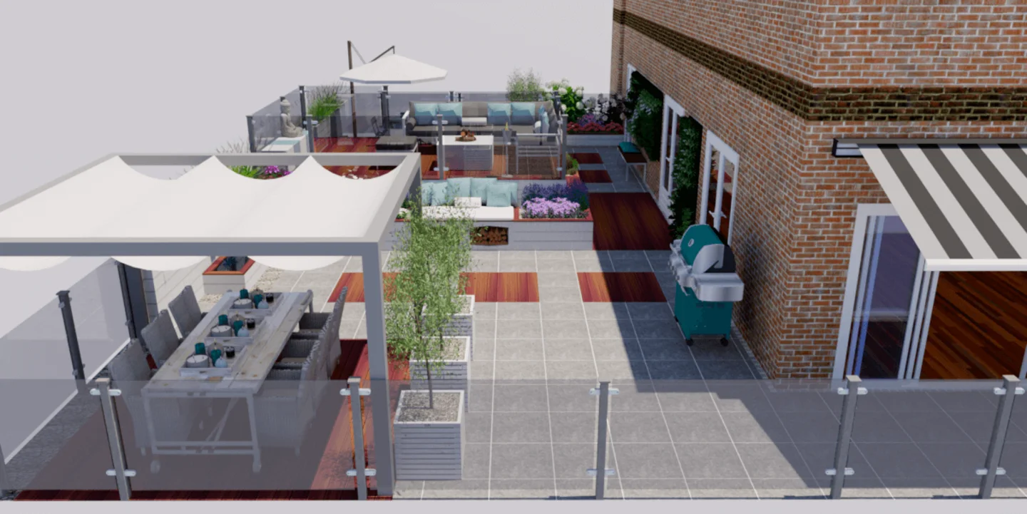 Tuinontwerp Onderhoudsarm Dakterras