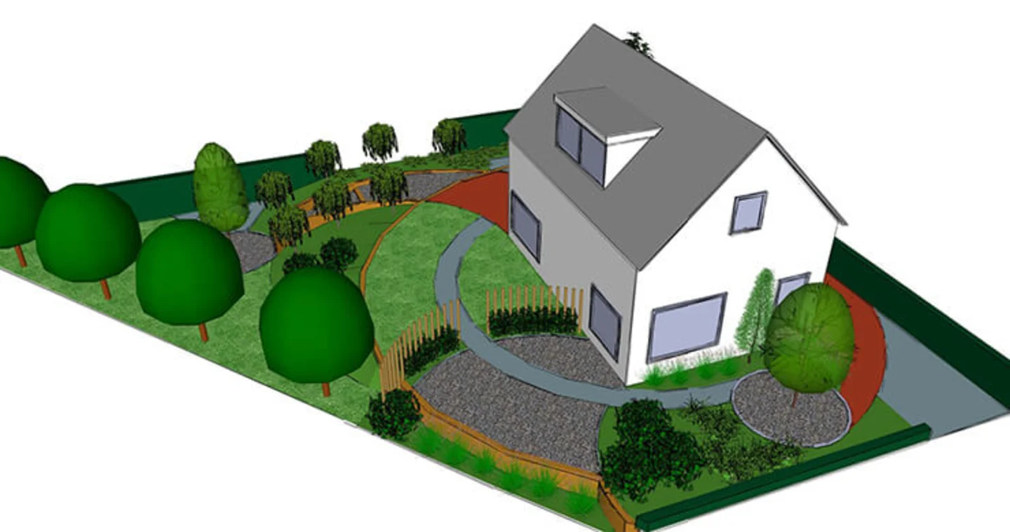 grote tuin zijaanzicht