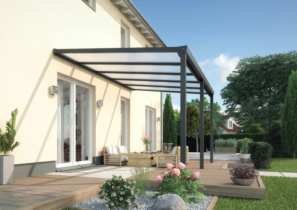 Aluminium veranda met polycarbonaat dak