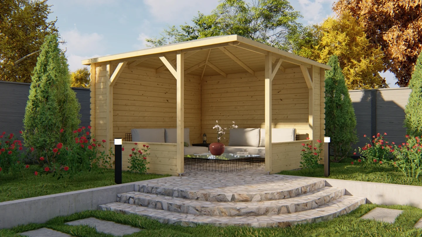 mitch log cabin gazebo