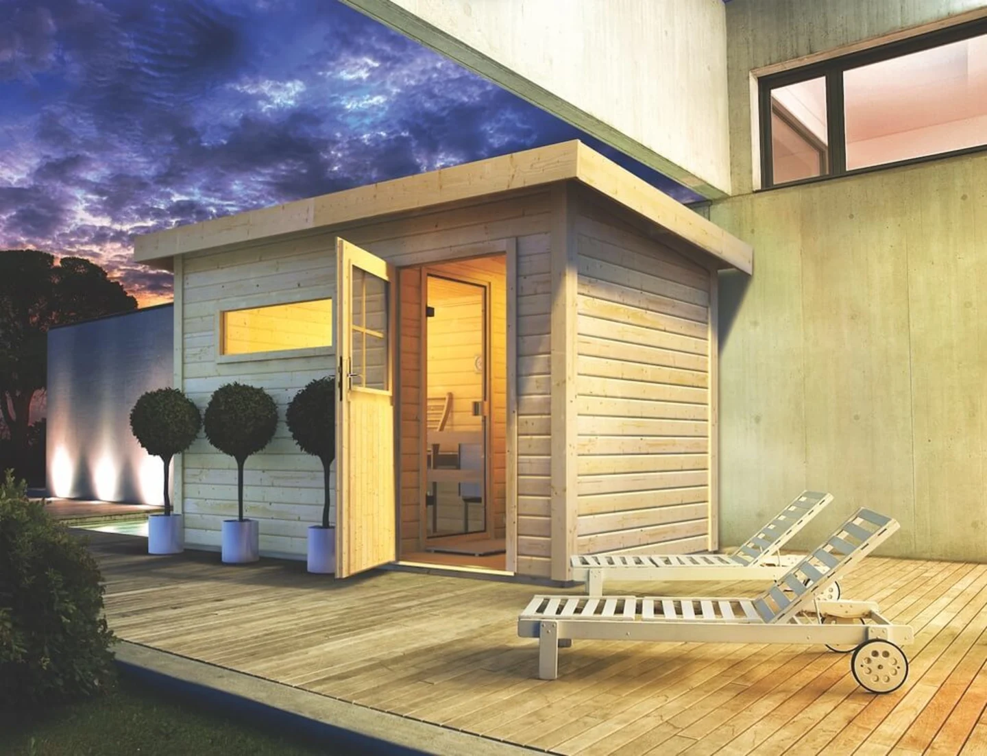 saunahuisje luxe lounge tuin