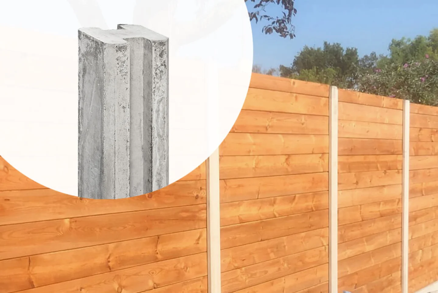 Sleufpaal Beton Wit Grijs Zaan Betonpaal met sponning