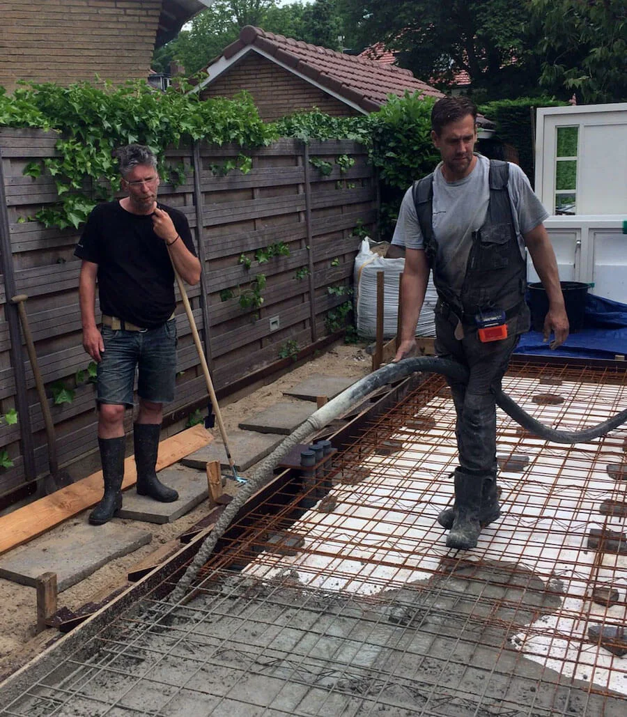 Gestorte betonvloer maken voor Gadero
