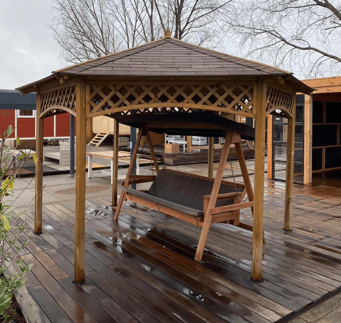 tuin prieel bouwen hout