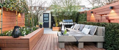 Tuin vlonder loungebank border