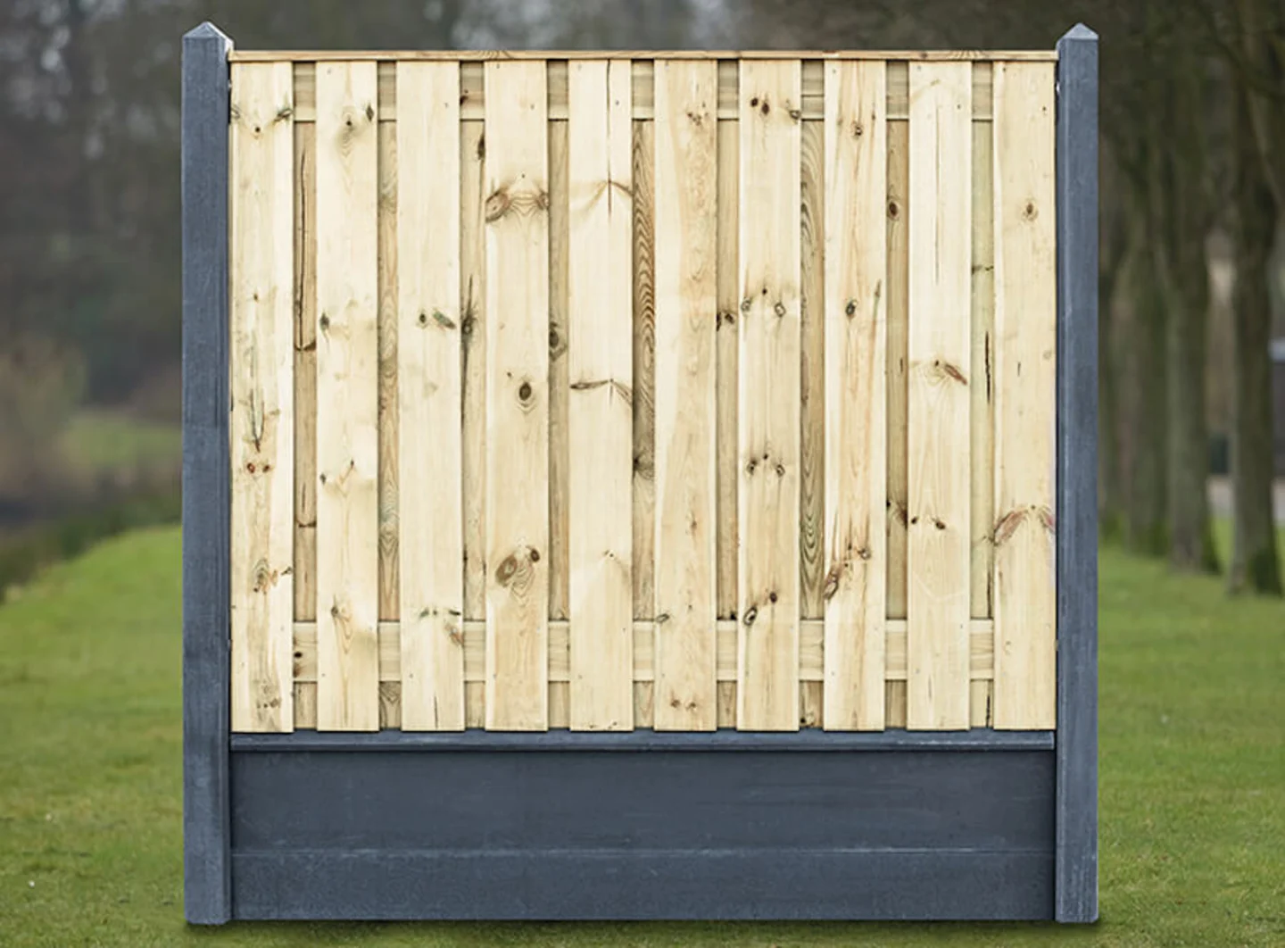 gecoate betonpaal antraciet tuinscherm
